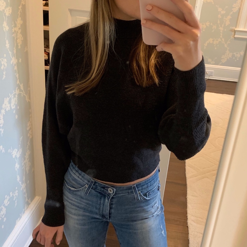 Zara Knit Crop High Neck Sweater